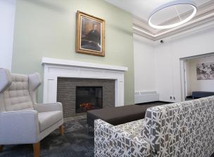 Lounge room with fireplace